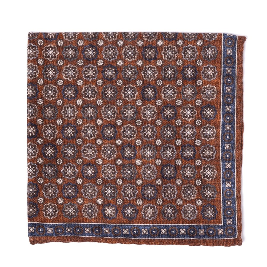 Handkerchiefs | Manifatture Rosi Rosi Collection X Mj: Pocket Square "Medallion Double Print" In Pure S