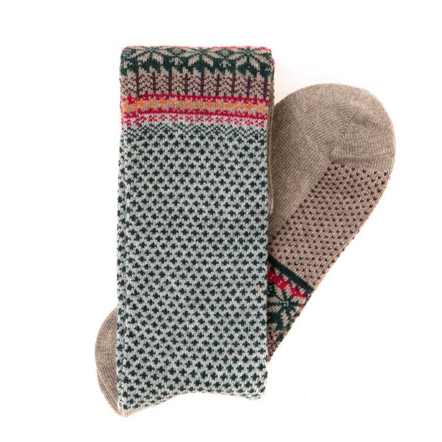 Stockings | Sozzi Knee Sock "Fairisle Stars" From A Cashmere Blend