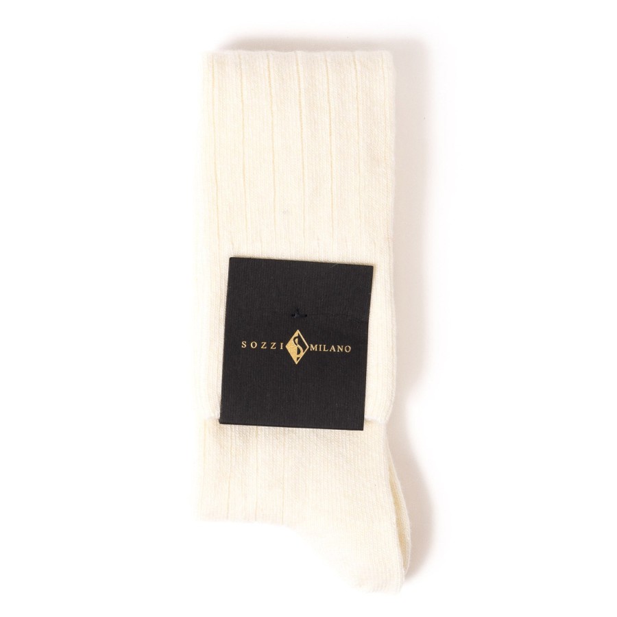 Stockings | Sozzi Knee Socks "Wide Rib" Made Of Cashmere Blend