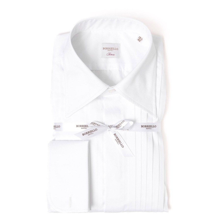 Shirts | Borriello Tuxedo Shirt "Sartorial-Plissee" Made Of Cotton-Twill From Thomas Maso