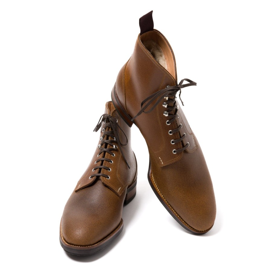 Mto | Saint Crispin's Derby Boot "Mountain Walk" Made Of Brown Juchten Leather - E