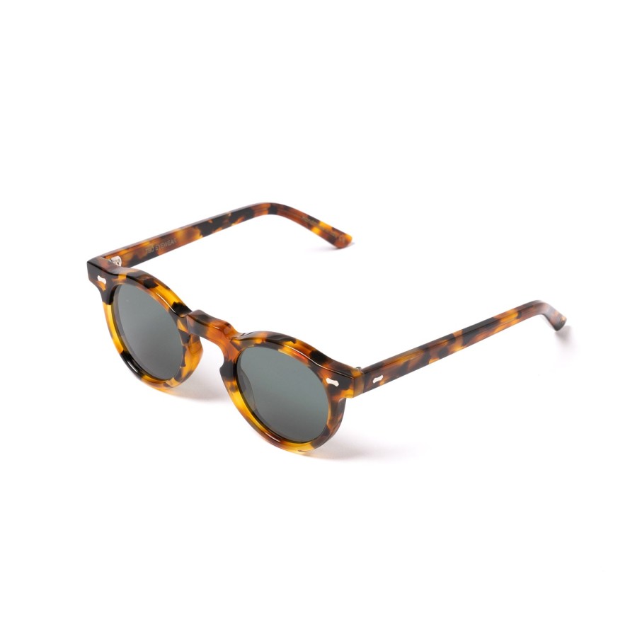 Sunglasses | TBD EYEWEAR Sunglasses "World Amber Tortoise" With Green Lenses - Handmade