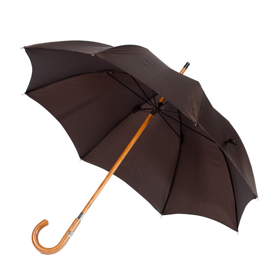 Umbrellas | Maglia Brown Umbrella "Traveller" With Wooden Handle