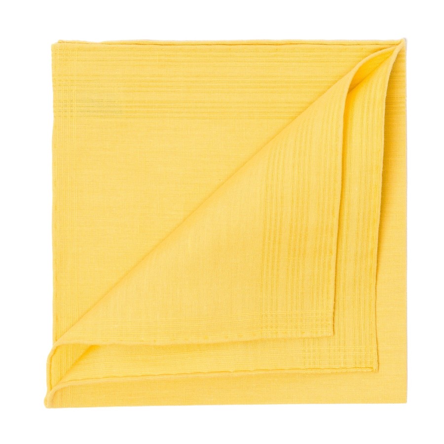 Handkerchiefs | Simonnot-Godard Duras Jaune Pocket Square Made Of Linen And Cotton