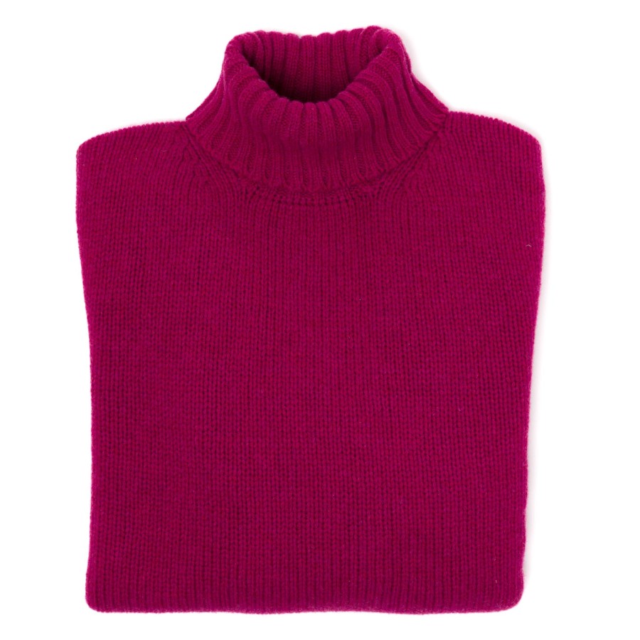 Knitwear | William Lockie Mj Exclusive: Turtleneck Sweater "Alain Rollneck" In 4 Ply Geelong Lam