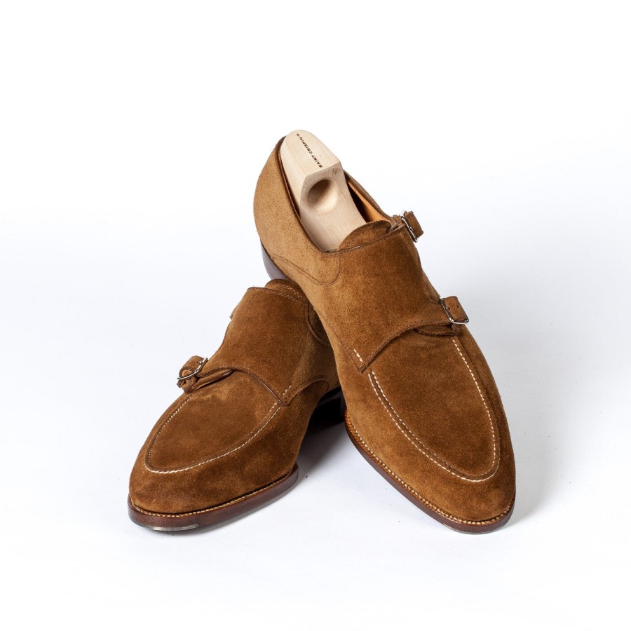 Mto | Saint Crispin's Double Monk "Apron" Made Of Light Brown Calfskin