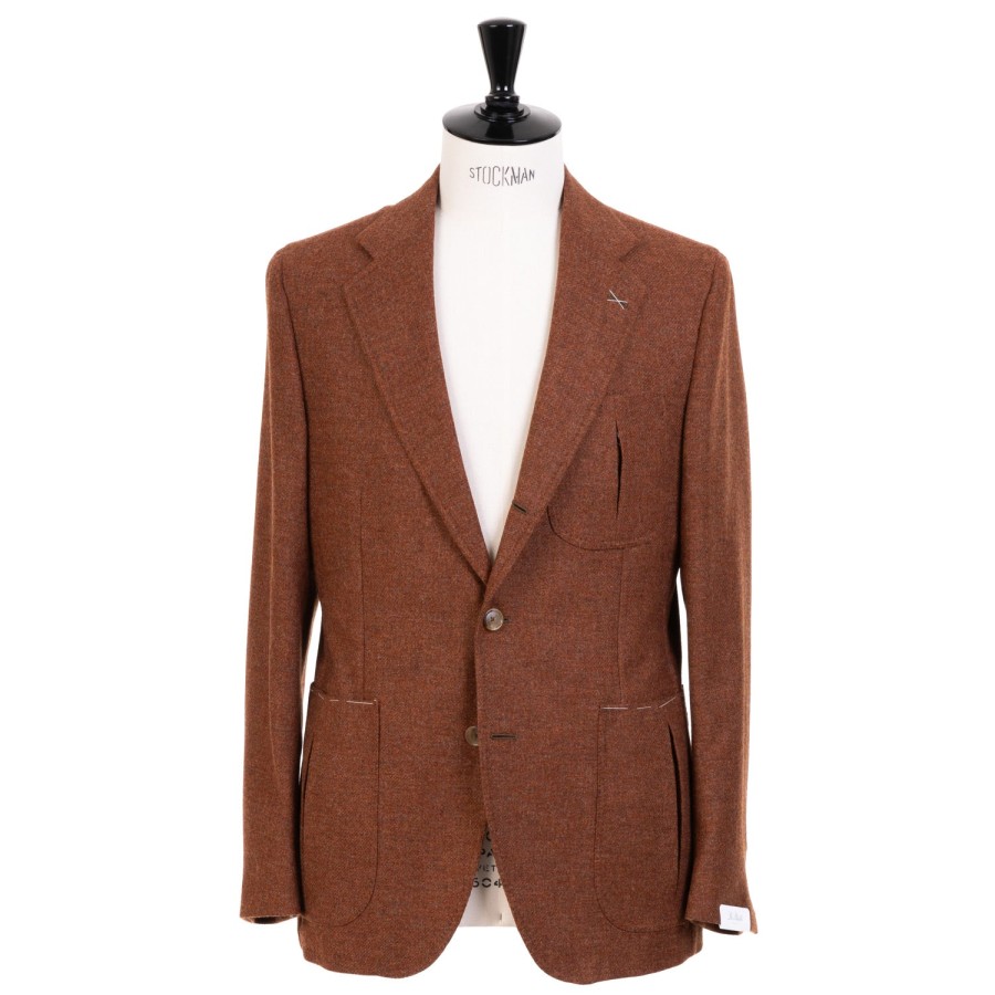 Suit & Jacket | De Petrillo Rust Brown Jacket "Il Cacciatore"" Made Of Wool And Cashmere - Handmad