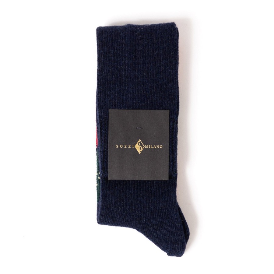 Stockings | Sozzi Knee Sock "Argyle" From A Cashmere Blend