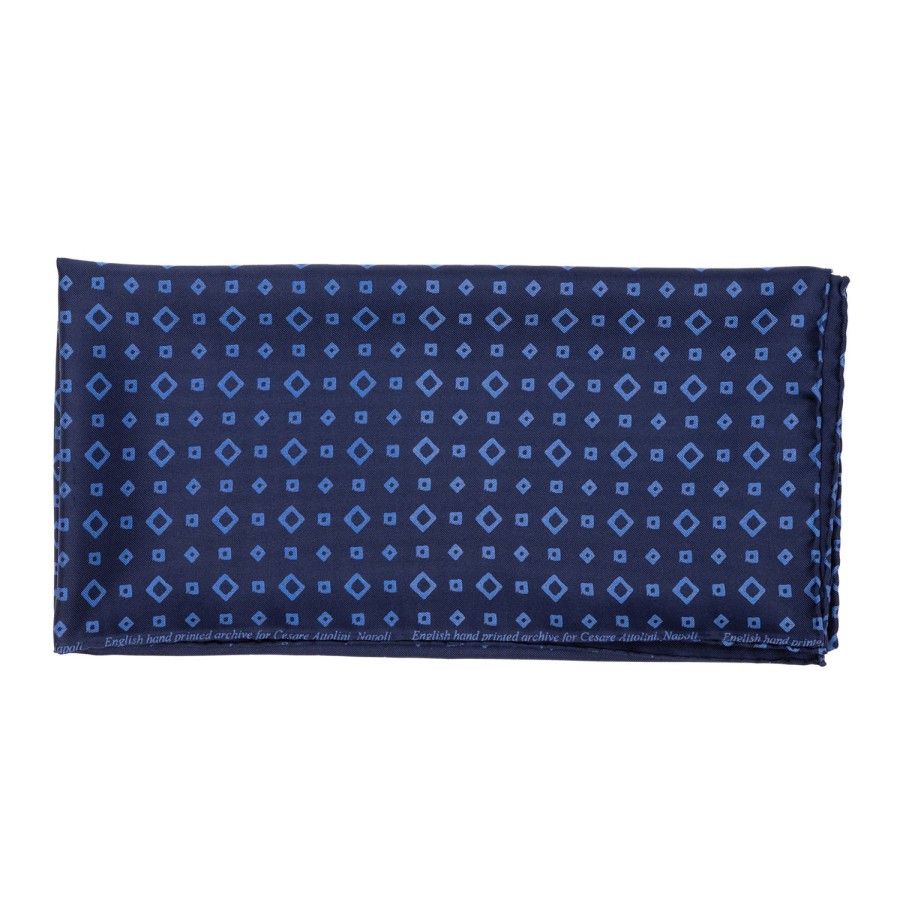 Scarfs | Cesare Attolini Foulard Neckerchief "Cubi" In Pure English Silk