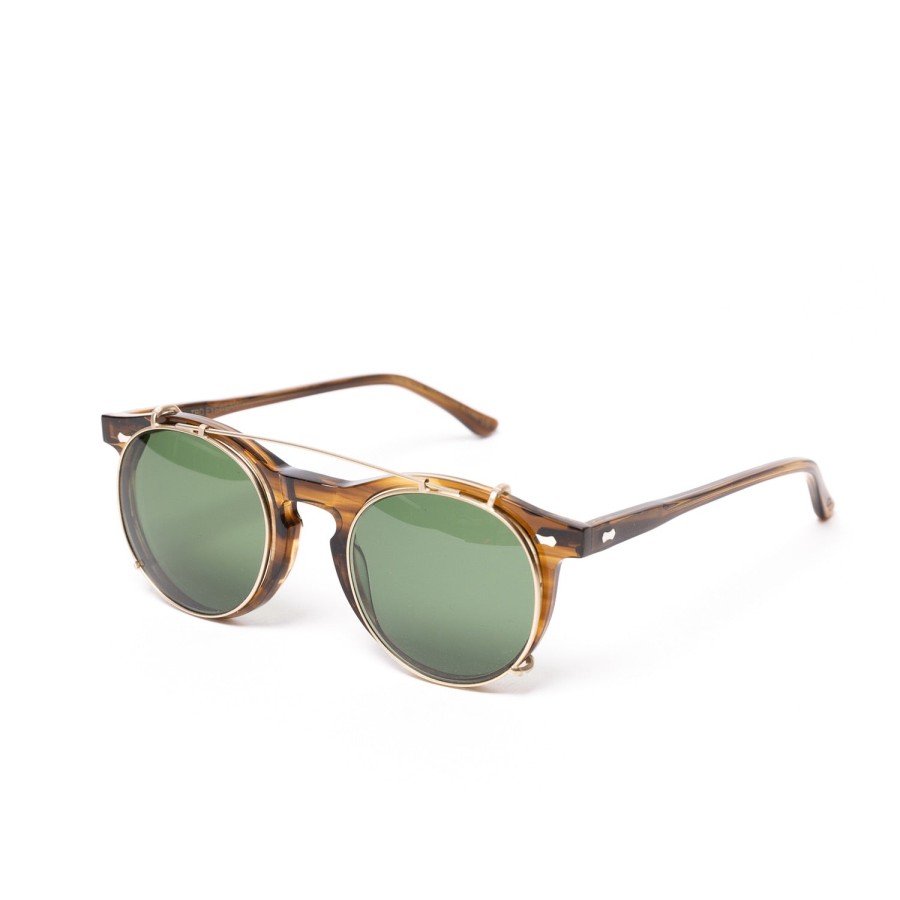 Sunglasses | TBD EYEWEAR Sonnenbrille "Clip-Pleat Earth" Mit Grunen Glasern - Handarbeit