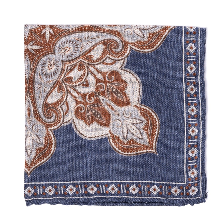 Handkerchiefs | Manifatture Rosi Rosi Collection X Mj: Pocket Square "Paisley Square Double Print" In P