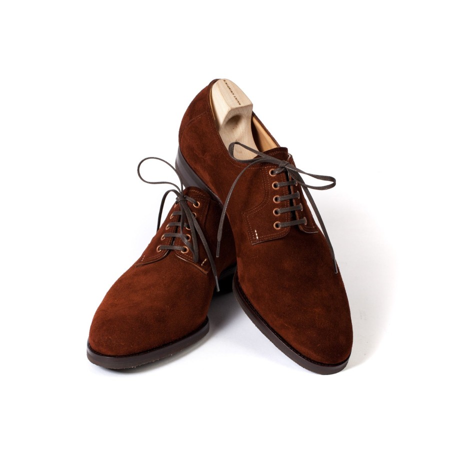 Mto | Saint Crispin's Derby "Blucher" Made Of Rust-Colored Suede