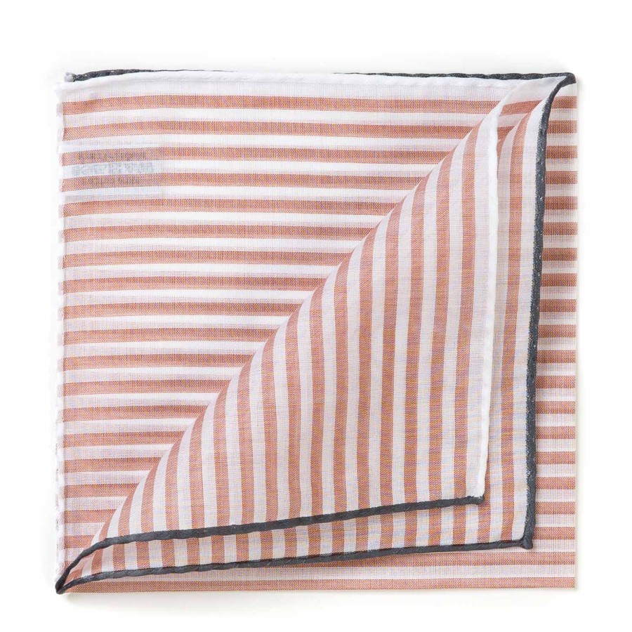 Handkerchiefs | Simonnot-Godard Striped Pocket Square "Buren Iii" Made Of Finest Cotton