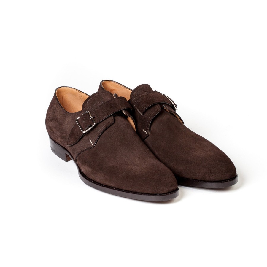 Mto | Saint Crispin's Monk Made Of Dark Brown Suede "Hunting"