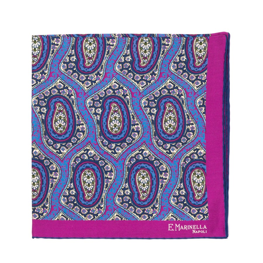 Handkerchiefs | E. Marinella Patterned Pochette In Pure English Silk - Handrolled