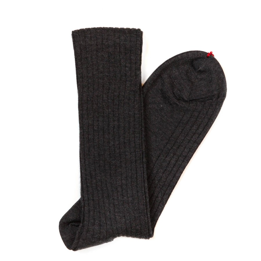 Stockings | Sozzi Knee Sock "Luxury Rib" Made Of Cashmere And Silk