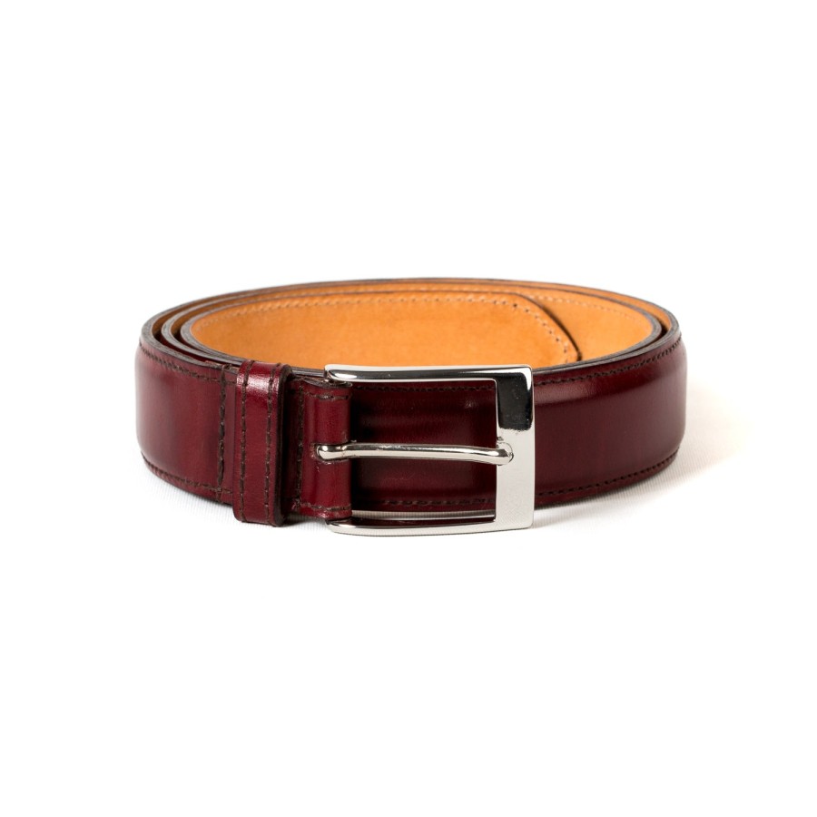 Belts | Saint Crispin's Belt Made Of Burgundy-Colored Calfskin - Hand-Colored