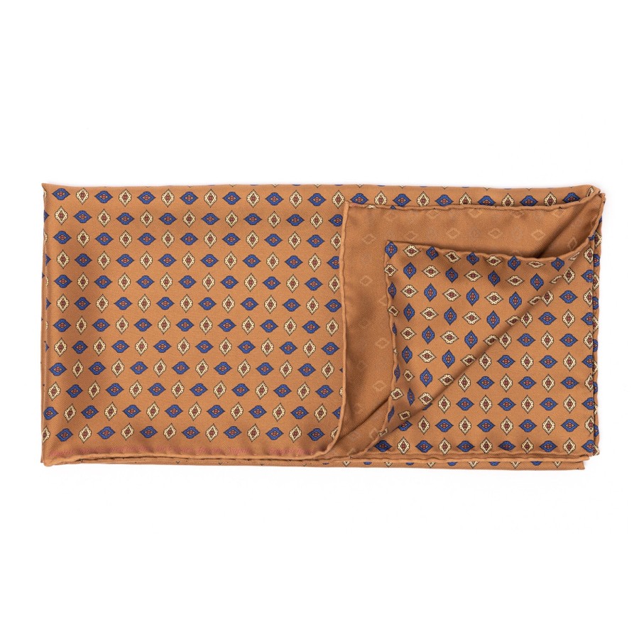 Scarfs | Cesare Attolini Foulard Neckerchief "Cornici Barocche" In Pure English Silk