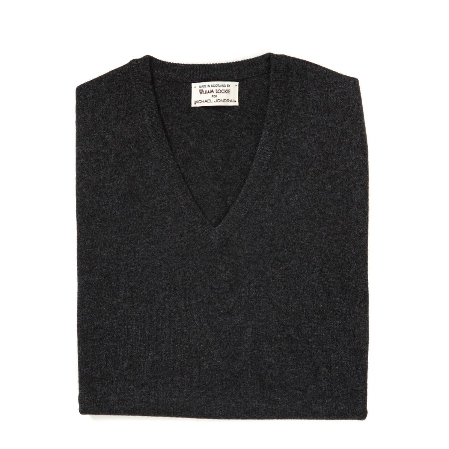 Knitwear | William Lockie Slip-Over "Oxton Slipover" Made From Fine Scottish 1 Ply-Cashmere