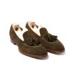 Mto | Saint Crispin's Tassel Loafer "Short-Vamp" Made Of Olive Brown "Vintage Deer Suede" -