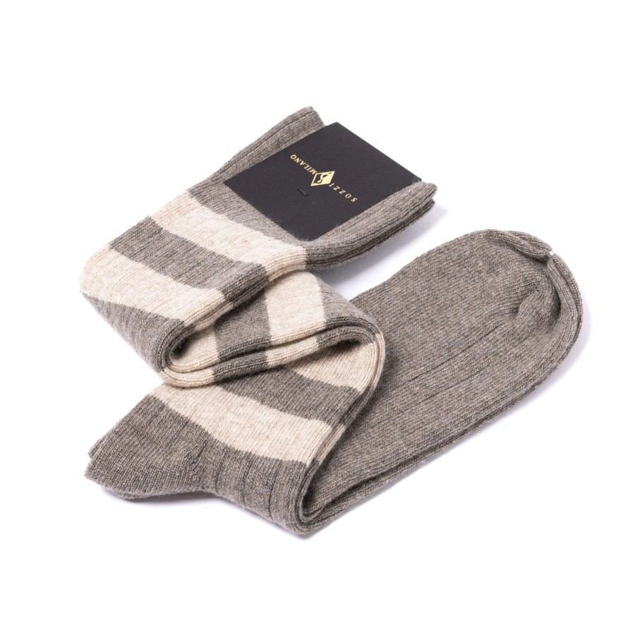 Stockings | Sozzi Knee Sock "College Stripe" From A Cashmere Blend