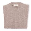 Knitwear | William Lockie Mj Exclusive: Pure Geelong Lambswool "Crew Cable-Rib" Sweater - 3 Ply