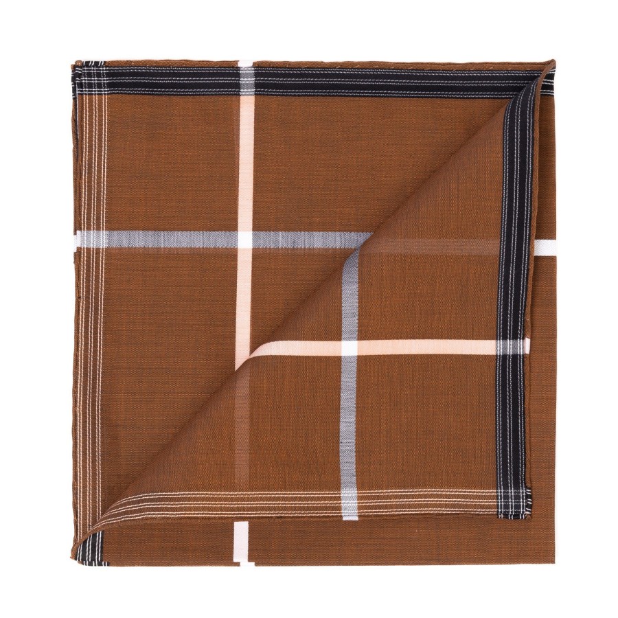 Taschentucher | Simonnot-Godard Rust Brown Handkerchief "Socotra" Made Of Fine Cotton - Hand-Rolled