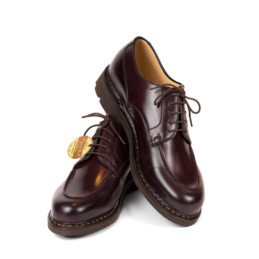 S | Paraboot Limited Edition: Brown Derby "Chambord" Made From Original Shell Cordo