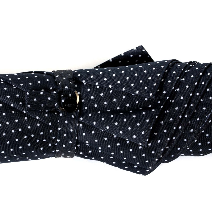 Umbrellas | Maglia Dark Blue Dotted Umbrella "Traveller" With Bamboo Handle