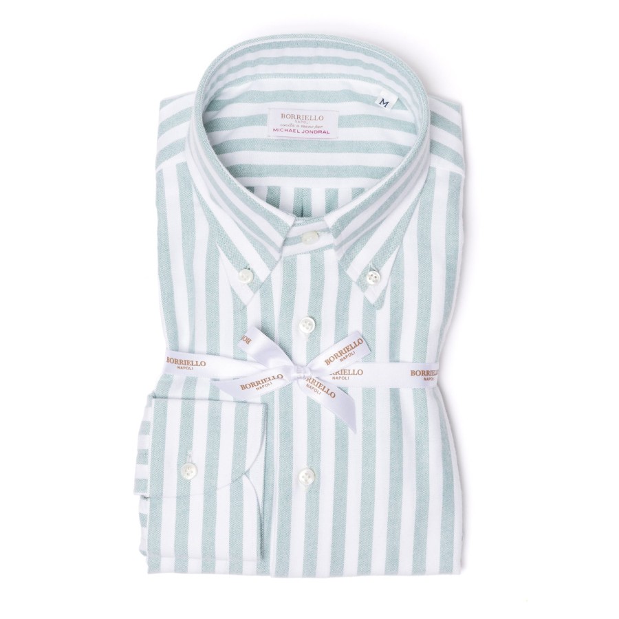 Casual Shirts | Borriello Striped Pure Cotton Sports Shirt "New Ivy-League" - Linea Passion