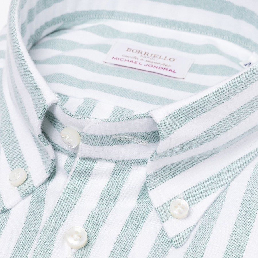 Casual Shirts | Borriello Striped Pure Cotton Sports Shirt "New Ivy-League" - Linea Passion