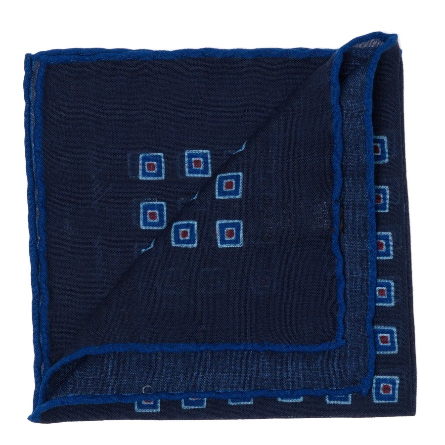 Handkerchiefs | Cesare Attolini Pure Wool Pocket Square "Medaglioni Incornicato