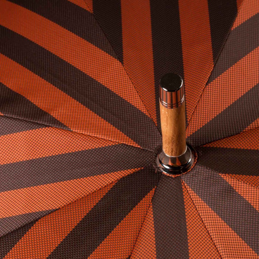 Umbrellas | Maglia Striped Umbrella "Lord" With Wooden Handle Made Of Bamboo