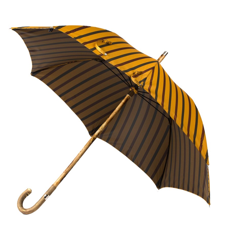 Umbrellas | Maglia Striped Cane Umbrella "Lord" With Handle In Ash Wood Nature - Purely H