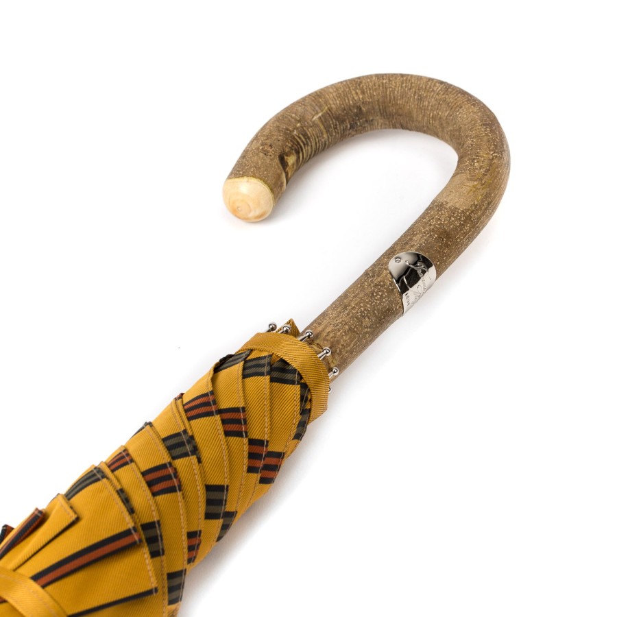 Umbrellas | Maglia Striped Cane Umbrella "Lord" With Handle In Ash Wood Nature - Purely H