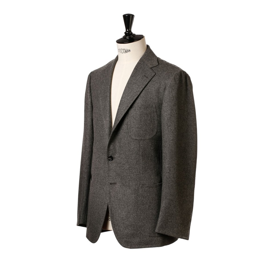 Suit & Jacket | Cesare Attolini Grey Suit "Flanella Pipi" Made Of English Wool By Fox Brother'S - Pure