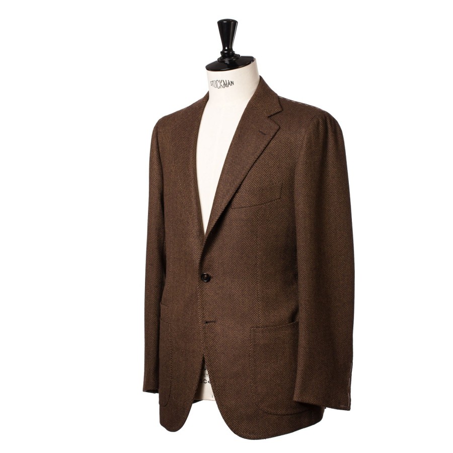 Suit & Jacket | Cesare Attolini Jacket "Herringbone" Made Of Pure Merino Wool From Fox Brother'S - Pur