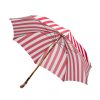 Umbrellas | Maglia Striped Sun Umbrella "Picknick" With Handle Made Of Chestnut Root