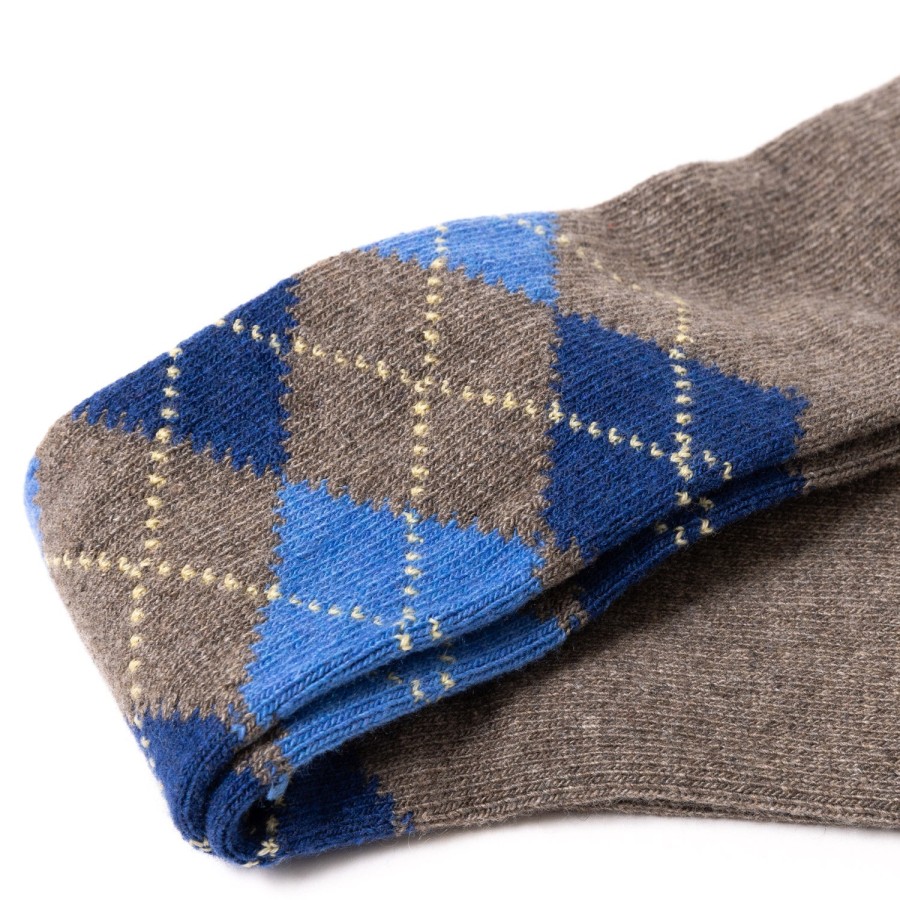 Stockings | Sozzi Knee Sock "Argyle" From A Cashmere Blend