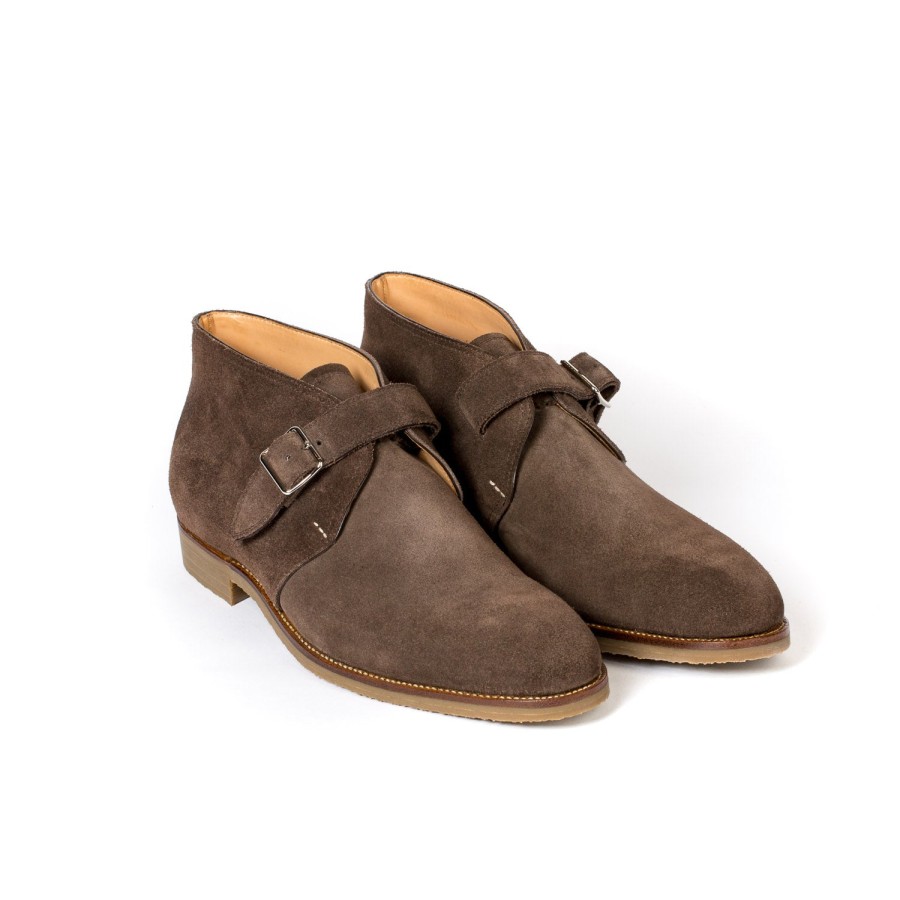 Mto | Saint Crispin's Monk-Bootee Made Of Brown Suede