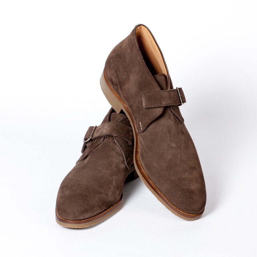 Mto | Saint Crispin's Monk-Bootee Made Of Brown Suede