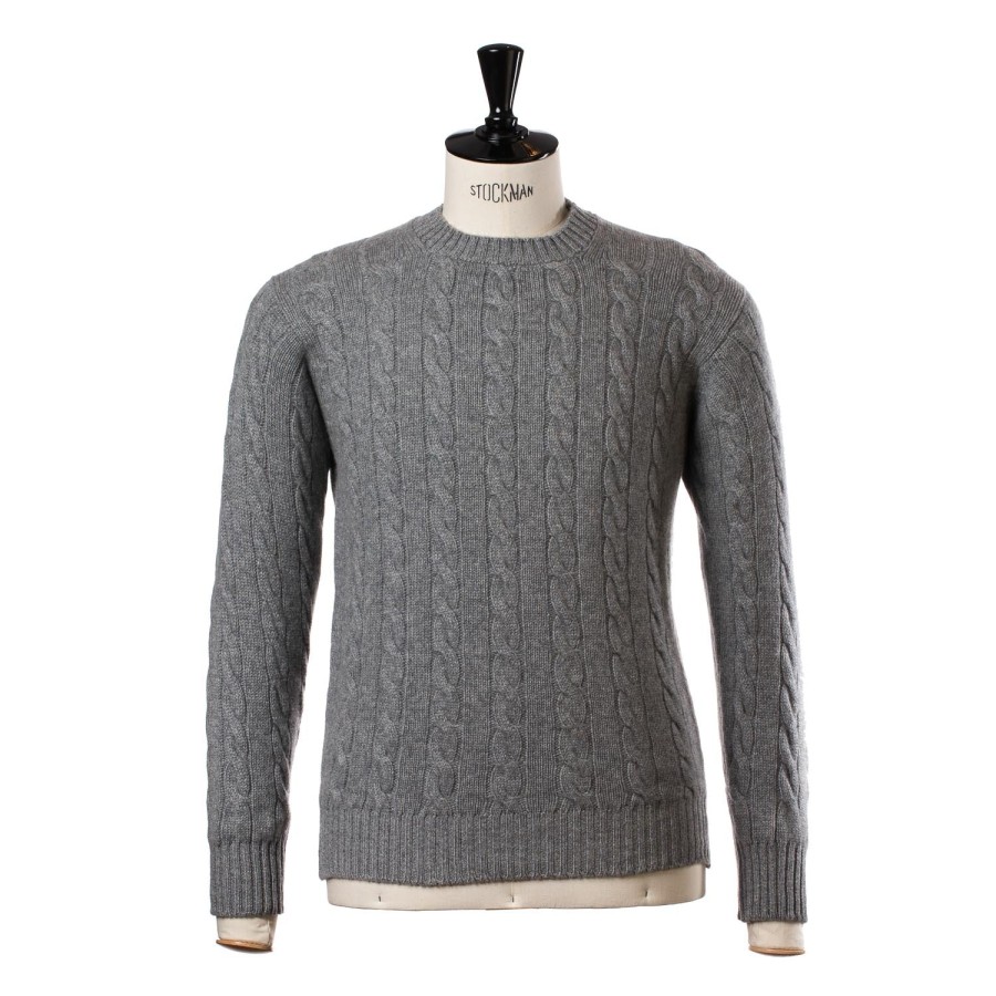 Knitwear | William Lockie Cable Pullover "Chirnside Cable" Made Of Pure 4 Ply Cashmere