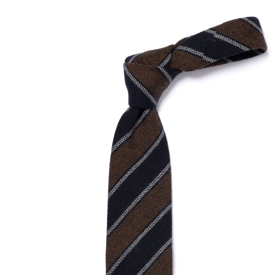 Ties | Cesare Attolini Ca Archivio Storico: Tie "Nuovo Reggimento" In Pure Cashmere - Handrol