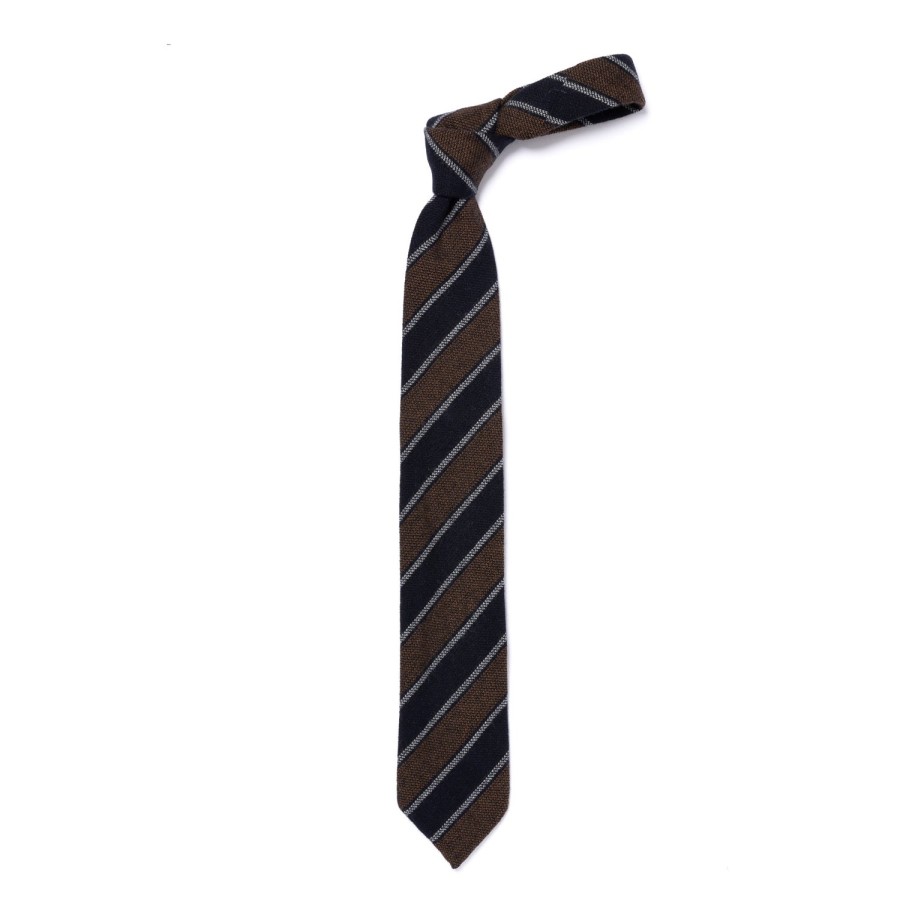 Ties | Cesare Attolini Ca Archivio Storico: Tie "Nuovo Reggimento" In Pure Cashmere - Handrol