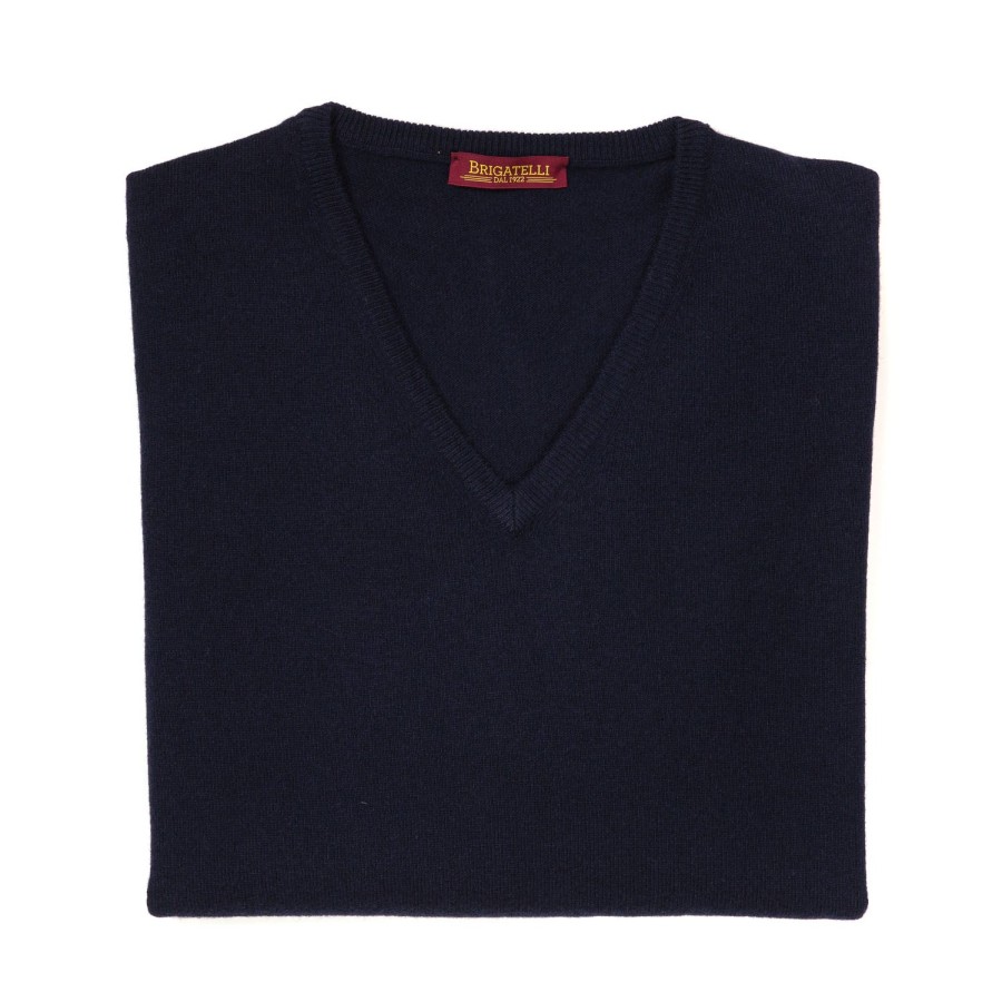 Knitwear | Brigatelli dal 1922 V-Neck Jumper Made From Merino Wool And Cashmere - 1 Ply Cashmere Blen