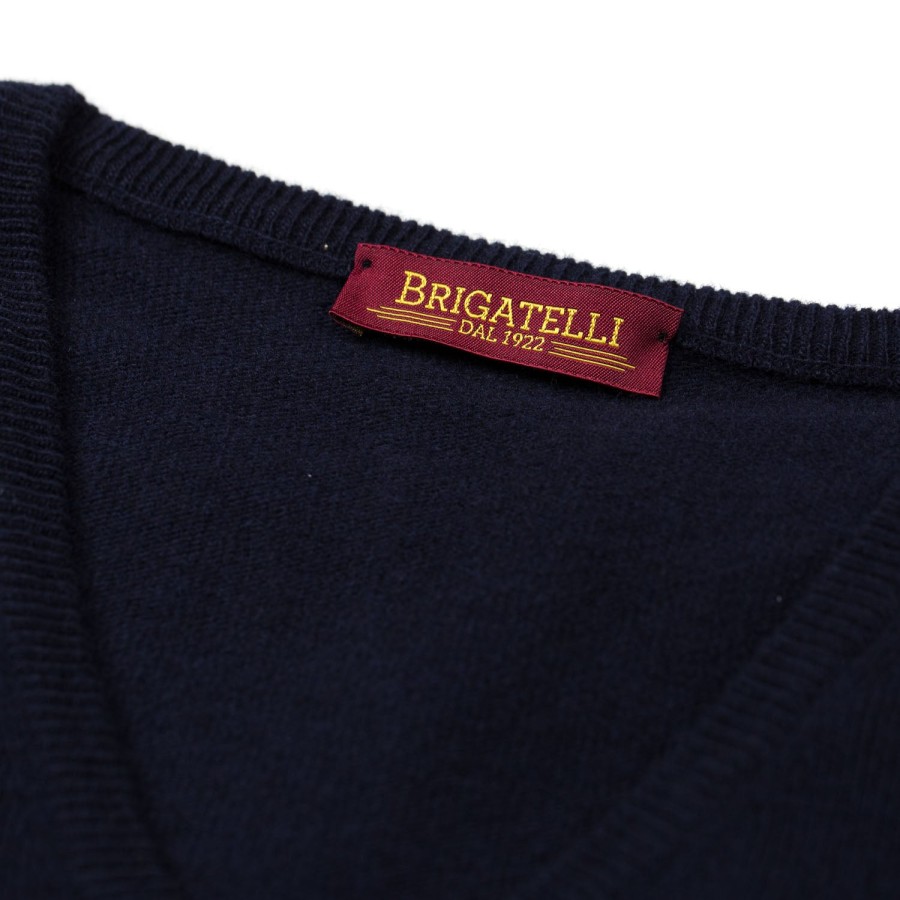 Knitwear | Brigatelli dal 1922 V-Neck Jumper Made From Merino Wool And Cashmere - 1 Ply Cashmere Blen