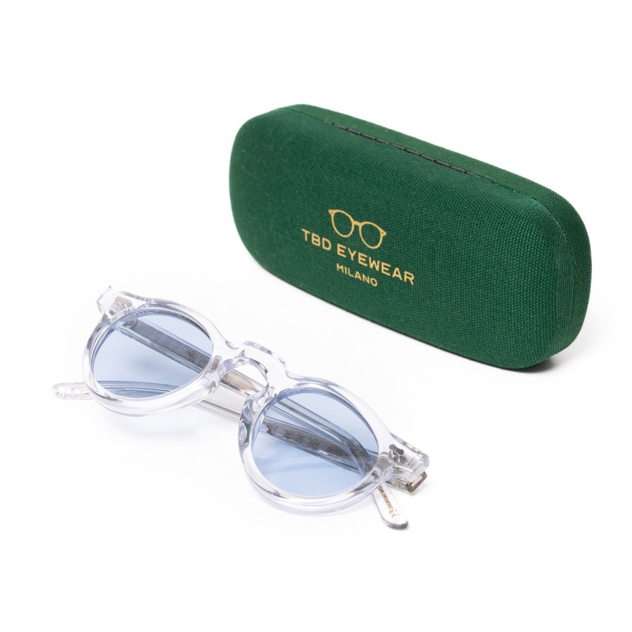 Sunglasses | TBD EYEWEAR Sunglasses "World Transparent" With Light Blue Lenses - Purely Handcra