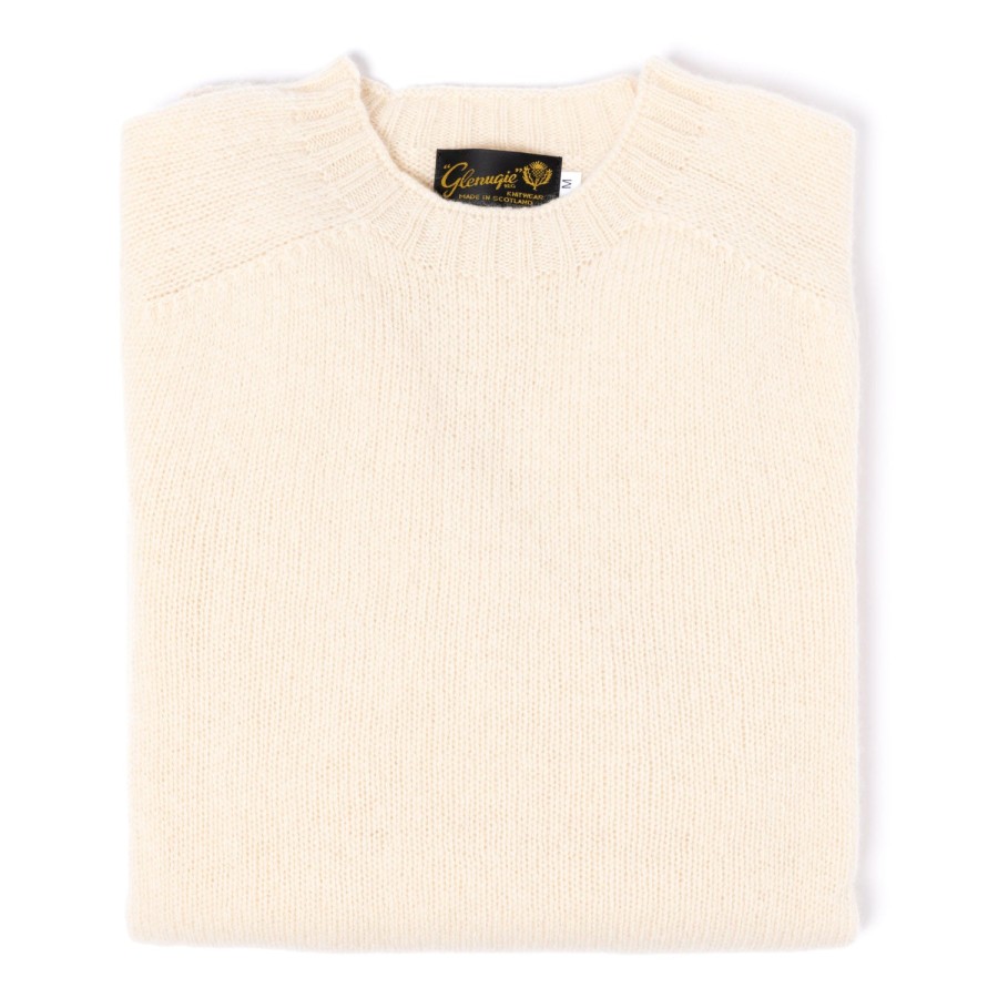 Knitwear | Glenugie Glenugie X Mj: Pure Wool Round Jumper Sweater - Pure Soft Shetland