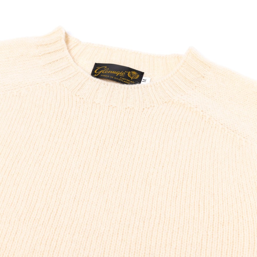 Knitwear | Glenugie Glenugie X Mj: Pure Wool Round Jumper Sweater - Pure Soft Shetland