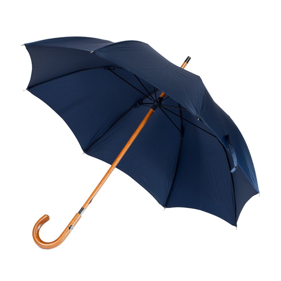 Umbrellas | Maglia Dark Blue Umbrella "Traveller" With Wooden Handle